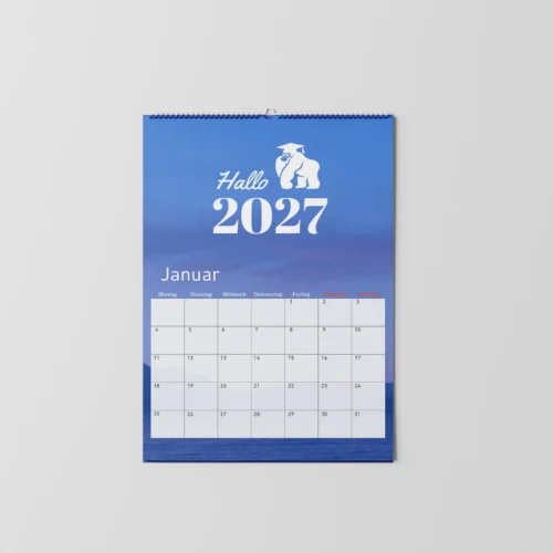 Kalender drucken – individueller Wandkalender mit Spiralbindung im Hochformat